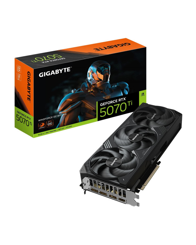 Gigabyte NVIDIA GeForce RTX 5070 Ti WINDFORCE OC SFF 16G Graphics Card, 16GB GDDR7, 8960 CUDA Cores, 2497 MHz Core Clock, Triple Fan, 3x DisplayPorts / 1x HDMI Port