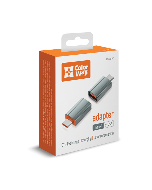 ColorWay Grey Adapter USB-A To Type-C