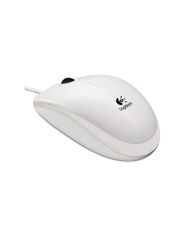 Logitech B100 Wired Optical Mouse, USB, 800 DPI, Ambidextrous, White, OEM