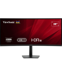 Viewsonic VA3820C 38 Inch UltraWide Quad HD LED Curved Monitor with USB-C Hub, 4.8ms,  HDMI, Display Port, 3840 x 1600, 75Hz, Speakers, Height Adjustable, Black
