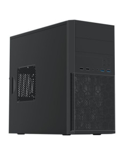 Vida Corporate Black Office Case with a 500W PSU, Micro ATX, 12cm Fan, Mesh Front