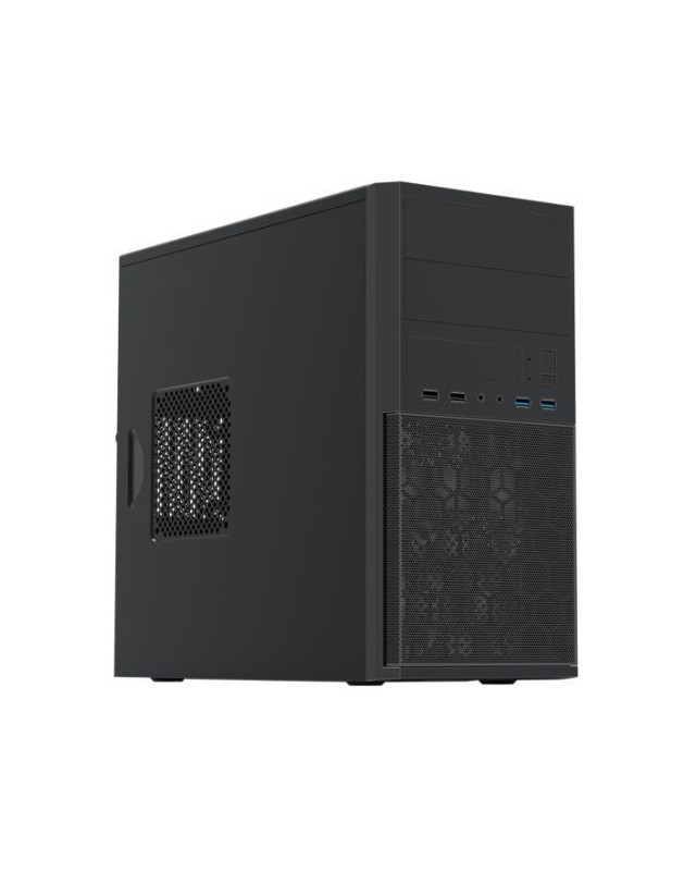 Vida Corporate Black Office Case with a 500W PSU, Micro ATX, 12cm Fan, Mesh Front