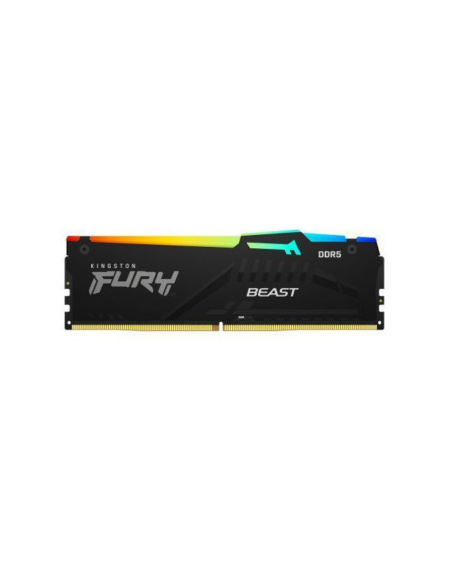Kingston Fury Beast RGB 32GB, DDR5, 5200MHz, CL40, 1.25V, ECC, PMIC, AMD EXPO & Intel XMP 3.0, Black, DIMM Memory