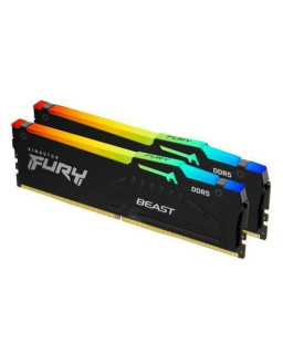 Kingston Fury Beast RGB 64GB Kit (2 x 32GB), DDR5, 5200MHz, CL40, 1.25V, ECC, PMIC, AMD EXPO & Intel XMP 3.0, Black, DIMM Memory
