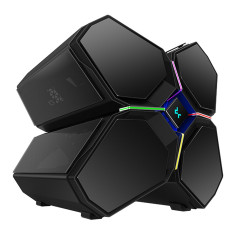 DeepCool Quadstellar Infinity Case, Black, Full Tower Compatibility, 1 x USB 3.2 Type-C, 6 x Tempered Glass Side Window