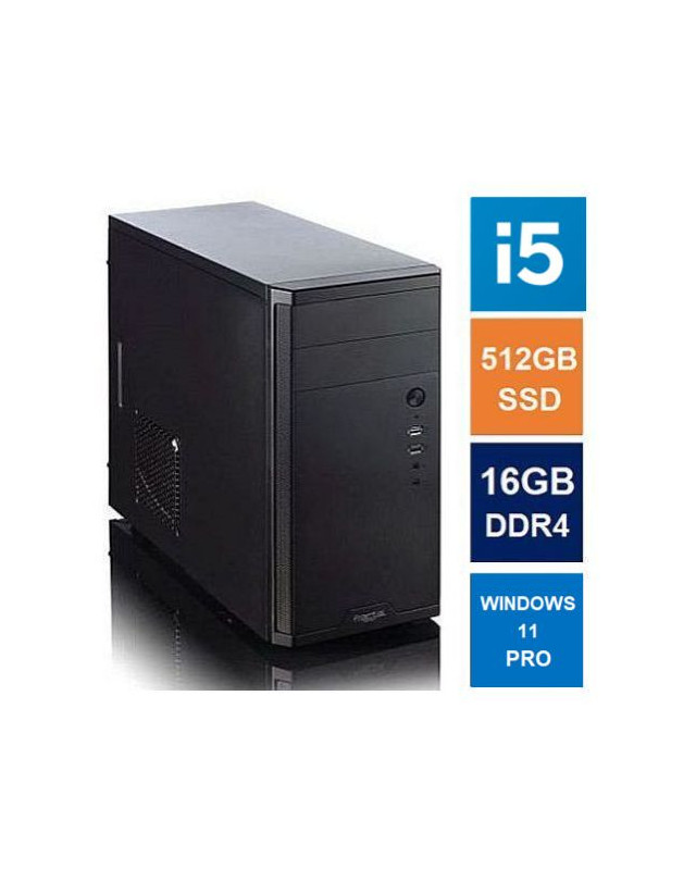 Spire MATX Tower PC, Fractal Core 1100 Case, i5-14400, 16GB DDR4, 512GB SSD, Corsair 550W, No Optical, KB & Mouse, Windows 11 Pro