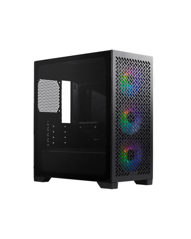 Cooler Master Elite 302 Gaming Case w/ Glass Side, Micro ATX, 3x ARGB Fans, PSU Shroud, Intake Grill, USB-C, Black
