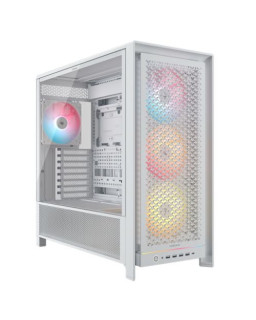 Corsair FRAME 5000D RS Modular Gaming Case w/ Glass Side, E-ATX, 4x ARGB Fans, InfiniRail Fan Mounting, USB-C, ARGB Strip, Asus BTF Compatible, White