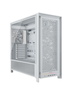 Corsair FRAME 5000D RS Modular Gaming Case w/ Glass Side, E-ATX, 4x PWM Fans, InfiniRail Fan Mounting, USB-C, ARGB Strip, Asus BTF Compatible, White