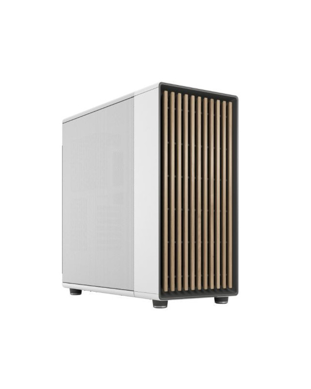 Fractal Design North XL Chalk White (White Solid) Case, E-ATX, Fine Mesh Side, 3 PWM Fans, USB-C, Oak Front