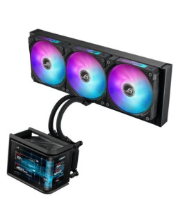 Asus ROG Ryuo IV SLC 360 ARGB Liquid CPU Cooler, Movable 6.67" Curved AMOLED Display, Shortened Tubing, Daisy-Chained ARGB Fans
