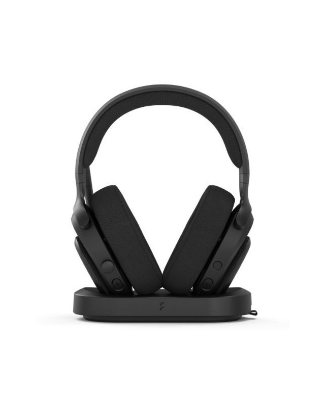 Fractal Design Scape (Dark) Gaming Headset, Wireless/Btooth/USB, Custom-Tuned Drivers, EQ Presets, 40 Hours Battery, Charging Stand, Ambient Lighting