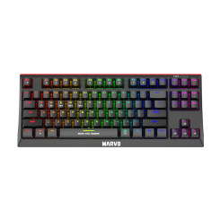 Marvo Scorpion KG953W-UK Wireless Mechanical Gaming Keyboard with Red Switches, 80% TKL Design, Tri-Mode Connection, 2.4