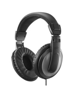 Hama (Shell II) Headphones, 3.5mm Jack (6.35mm Adapter), 40mm Drivers, 2m Cable, Padded Headband, Black/Dark Grey