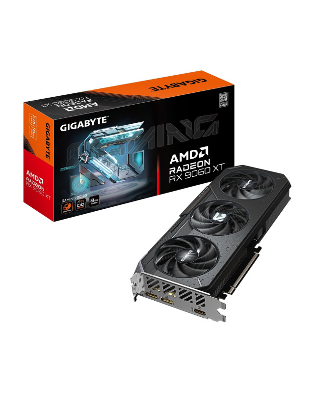 Gigabyte Radeon RX 9060 XT GAMING OC 8GB GDDR6 Graphics Card, 2048 Streams, 3320 MHz Boost Clock, Triple Fan, RGB, 2x DisplayPorts / 2x HDMI Ports