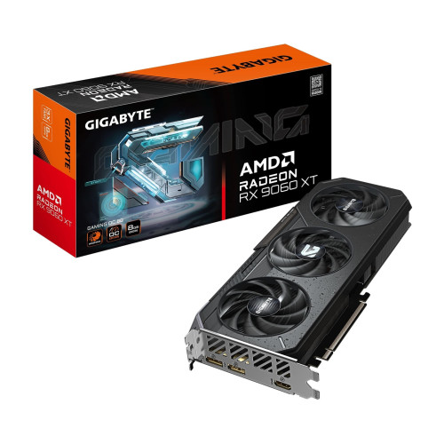 Gigabyte Radeon RX 9060 XT GAMING OC 8GB GDDR6 Graphics Card, 2048 Streams, 3320 MHz Boost Clock, Triple Fan, RGB, 2x DisplayPor