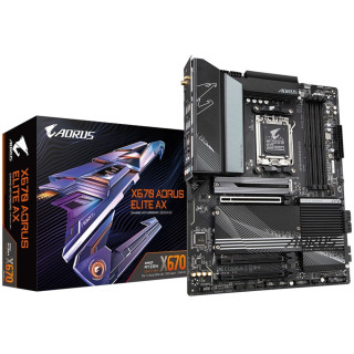 Gigabyte X670 AORUS ELITE AX (rev. 1) Motherboard, AMD Socket AM5, ATX, DDR5, AMD Wi-Fi 6E RZ616, Bluetooth 5.2, 1 x PCI