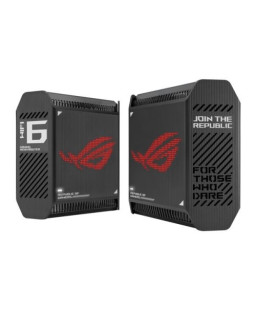 Asus (GT6 2-Pack Black) ROG Rapture AX10000 Tri-Band Gaming Mesh Wi-Fi 6 System, 2.5G LAN, AiMesh, RangeBoost Plus, AiProtection Pro, RGB