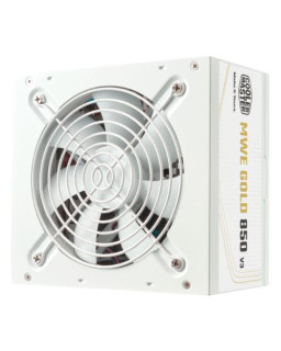 Cooler Master 850W MWE Gold V3 ATX 3.1 PSU, Fully Wired, HDB Bearing Fan, 80+ Gold, White