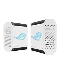 Asus (GT6 2-Pack White) ROG Rapture AX10000 Tri-Band Gaming Mesh Wi-Fi 6 System, 2.5G LAN, AiMesh, RangeBoost Plus, AiProtection Pro, RGB