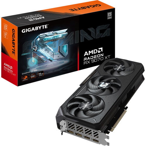 Gigabyte AMD Radeon RX 9070 XT GAMING OC 16G Graphics Card, 16GB GDDR6, 4096 Streams, TBD MHz Core Clock, Triple Fan, RGB