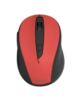 Hama MW-400 V2 Compact Wireless Optical Mouse, 6 Buttons, 800-1600 DPI, Black/Red