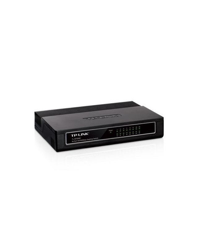 TP-LINK (TL-SF1016D) 16-Port 10/100Mbps Unmanaged Desktop Switch, Plastic Case