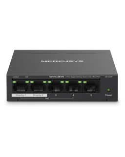 Mercusys (MS105GP) 5-Port Gigabit Desktop Switch with 4-Port PoE+, Steel Case