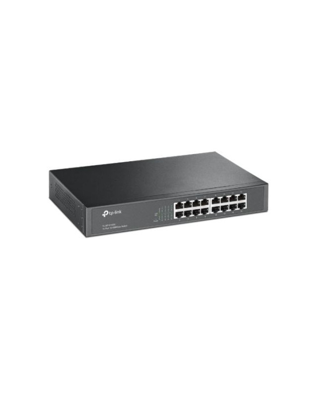 TP-LINK (TL-SF1016DS) 16-Port 10/100Mbps Unmanaged Desktop/Rackmount Switch, 13-inch Steel Case