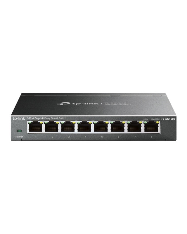 TP-LINK (TL-SG108E) 8-Port Gigabit Easy Smart Switch, Steel Case