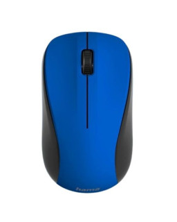 Hama MW-300 V2 Wireless Optical Mouse, 3 Buttons, Quiet, Ambidextrous, Blue/Black