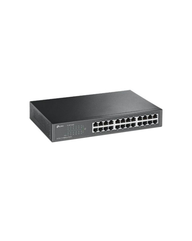 TP-LINK (TL-SF1024D) 24-Port 10/100 Unmanaged Desktop/Rackmount Switch, Steel Case