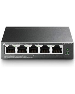 TP-LINK  (TL-SG1005P) 5-Port Gigabit Unmanaged Desktop Switch, 4 Port PoE+, Steel Case