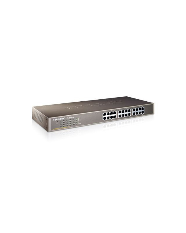 TP-LINK (TL-SF1024) 24-Port 10/100Mbps Unmanaged  Rackmount Switch, Steel Case