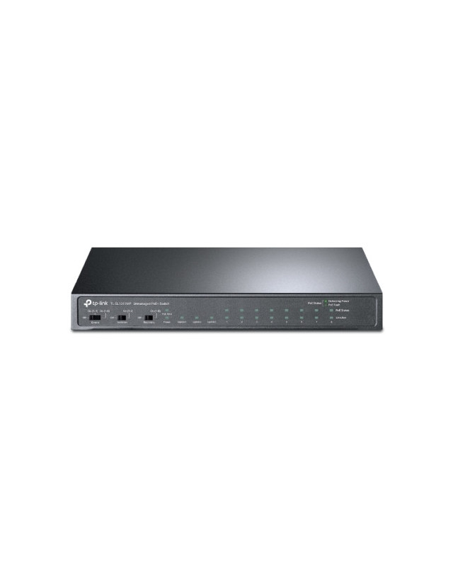 TP-LINK (TL-SL1311MP) 8-Port Unmanaged Desktop PoE+ Switch, 8-Port 10/100Mbps + 2-Port Gigabit RJ45 & 1 Gigabit SFP