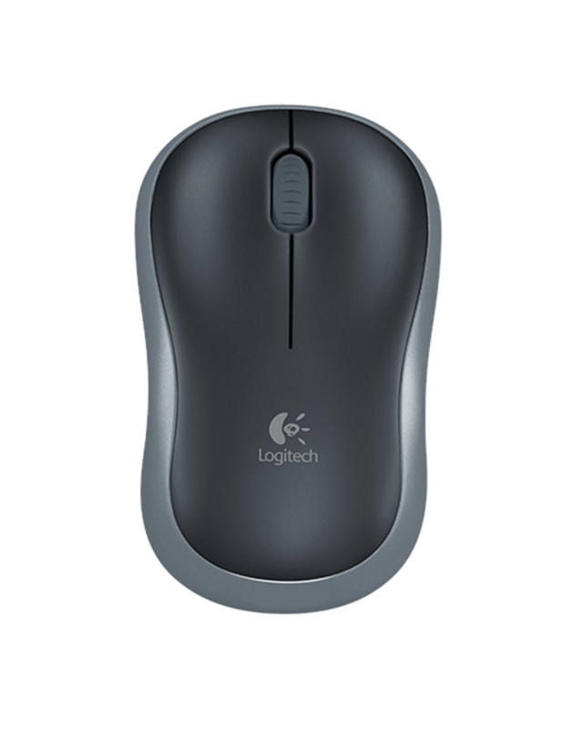 Logitech M185 Wireless Notebook Mouse, USB Nano Receiver, Black/Grey