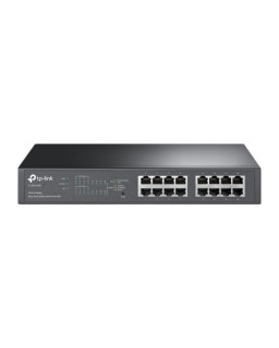 TP-LINK (TL-SG1016PE) 16-Port Gigabit Easy Smart Desktop/Rackmount Switch, 8-Port PoE+, Metal