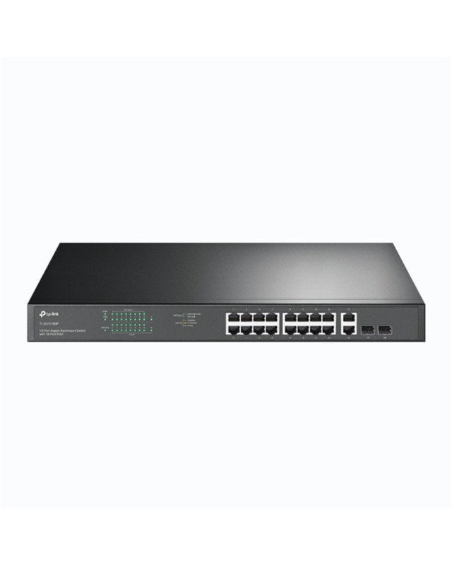 TP-LINK (TL-SG1218MP) 18-Port Gigabit Unmanaged PoE+ Rackmount Switch, 16-Port PoE+, 2 SFP Ports