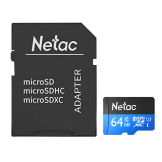 Netac P500 64GB MicroSDXC Card with SD Adapter,...