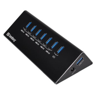 Sandberg External 7-Port USB-A Hub - 6x USB3.0...