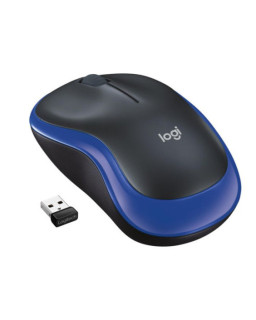 Logitech M185 Wireless Notebook Mouse, USB Nano Receiver, Black/Blue