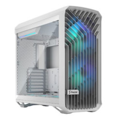 Fractal Design Torrent (White RGB TG) Gaming Case w/ Clear Glass Window, E-ATX, 5 ARGB Fans, Fan Hub, RGB Strip on PSU Shroud, F