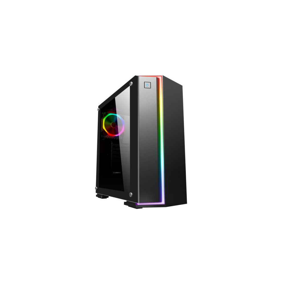GameMax Starlight ARGB Gaming Case w/ Glass Window, ATX, Rainbow Strip Front, ARGB Rear Fan, ARGB PWM Hub, IR Remote Control, Bl