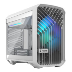 Fractal Design Torrent Nano (Light TG RGB White) Case w/ Light Tint Glass Window, Mini ITX, 1 RGB Fan, ATX PSU & 335mm GPU Suppo