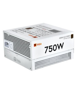 Vida 750W Heracles White ATX Gaming PSU, 80+ Bronze, 14cm Ultra-Quiet FDM Fan, Flat White Cables, Power Lead Not Included