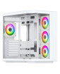 Vida Edge White ARGB Gaming Cube Case w/ Glass Side, Front & Corner, ATX, 4x ARGB PWM Fans, 6-Port Fan Hub & Remote Control, Asu