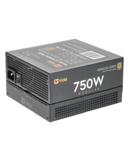 Vida 750W Heracles Black ATX 3.1 Gaming PSU, 80+ Gold, Fully Modular, 14cm Ultra-Quiet FDM Fan, Flat Black Cables, PCIe 5.1, Power Lead Not Included