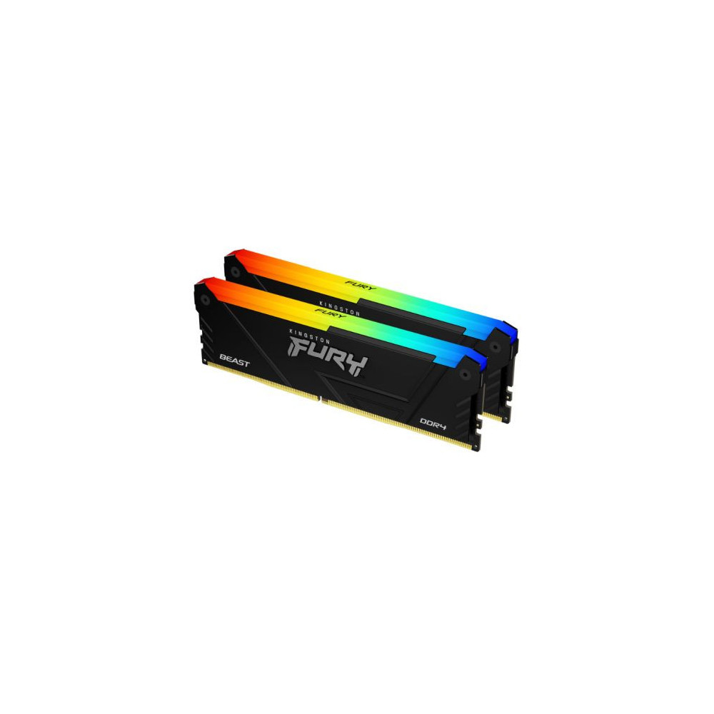 Kingston Fury Beast RGB 16GB Kit (2 x 8GB), DDR4, 3200MHz (PC4-25600), CL16, XMP, DIMM Memory