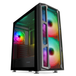 GameMax F15M Mesh ARGB Gaming Case w/ Glass Window, E-ATX, Mesh Front, Front 20cm ARGB Fans, ARGB PWM Hub, RF Remote Control, Bl