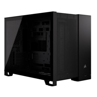 Corsair 2500D Airflow Dual Chamber Gaming Case w/ Glass Window, Micro ATX, Fully Mesh Panelling, USB-C, Asus BTF Compatible, Bla